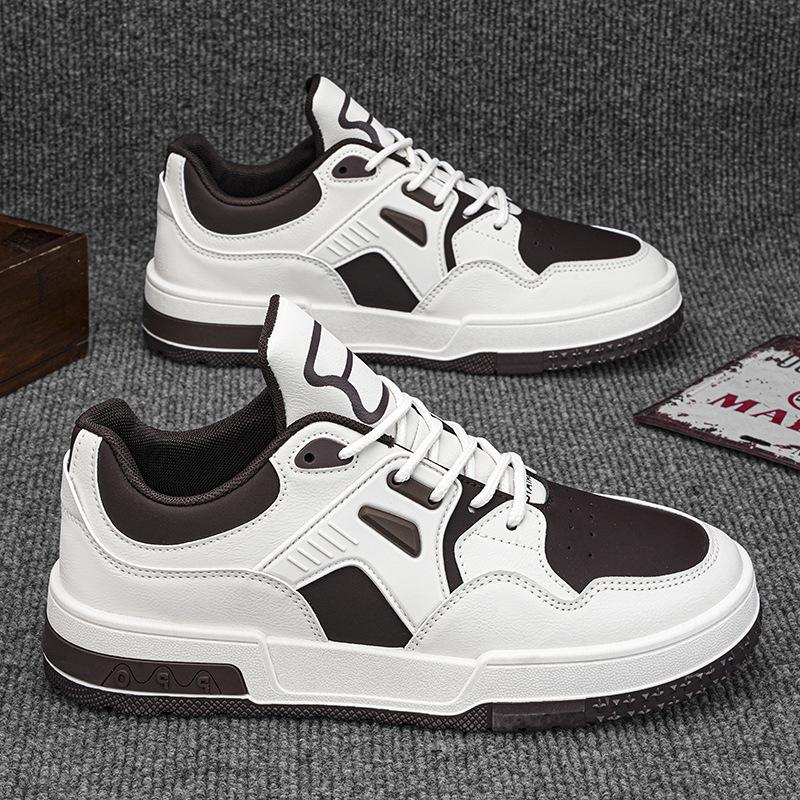 Autumn Men's Shoes New Breathable White Shoes for Men's Trendy Versatile Thick Sole Low Top Sports Shoes Casual Board Shoes