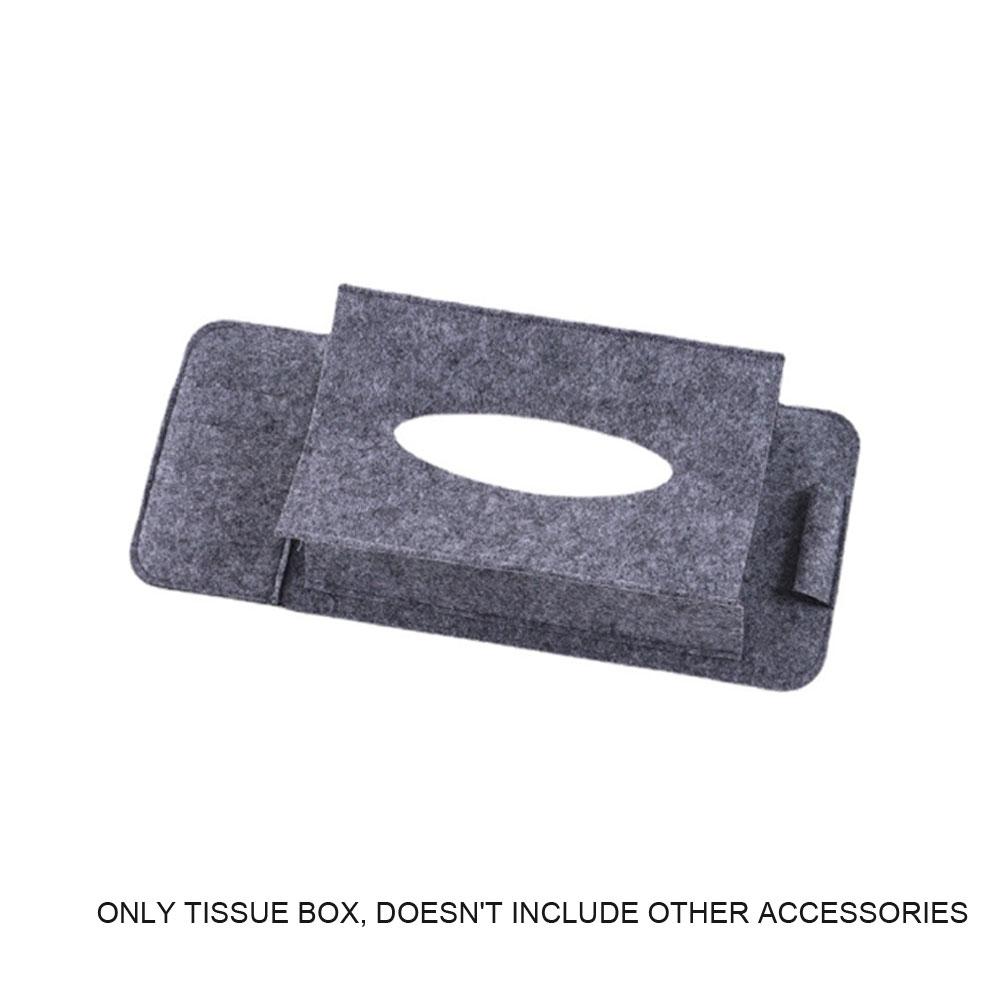 1Pc Creative Car Sunshade Tissue Box Paper Towel Bag MultiFunction Felt Car Hanging Seat Car Interior Storage Box Supplies