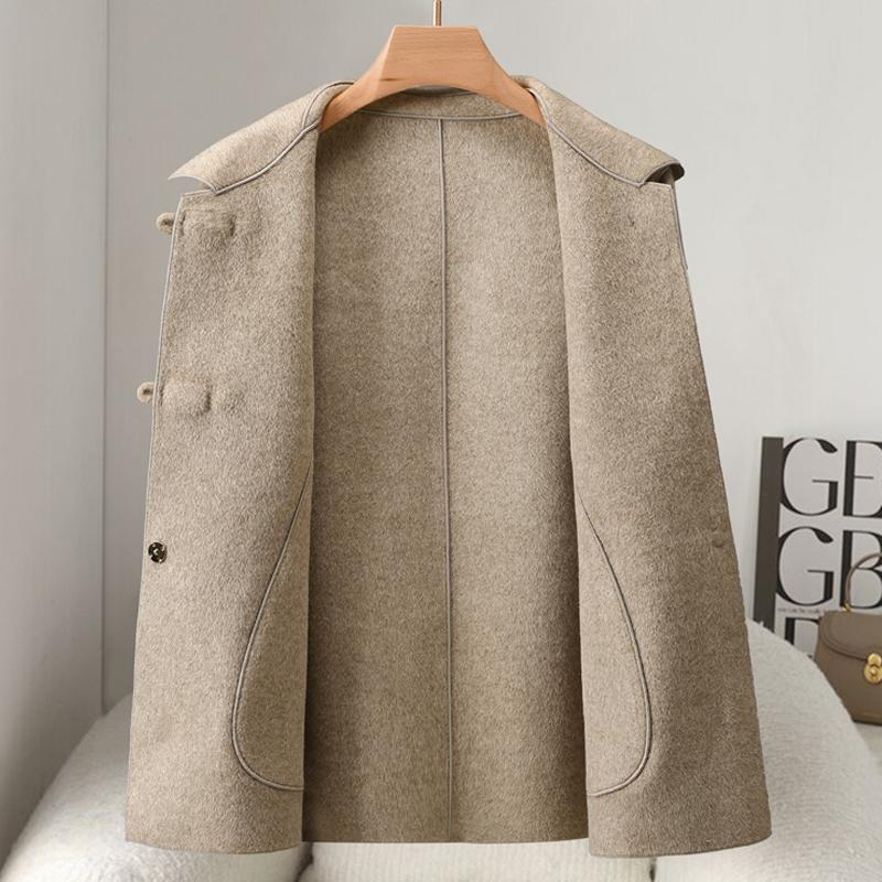 Middle Age Women's Wool & Blends Coats Plus Size Autumn Elegant Loose Outerwears Lady Jackets