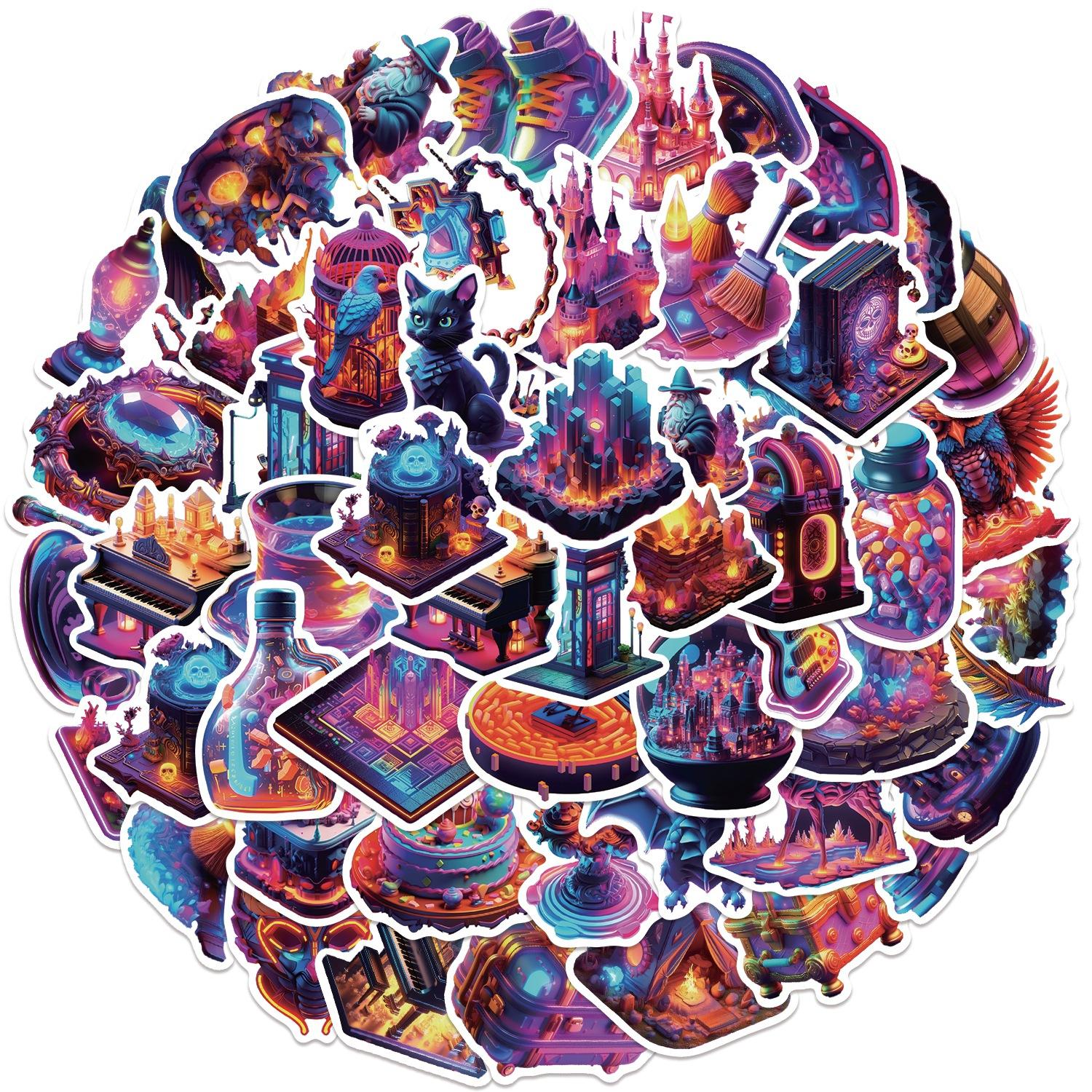 

50 Cartoon Magic Tribe Graffiti Stickers Decorate Guitar Notebook Suitcase DIY Waterproof Party Stickers