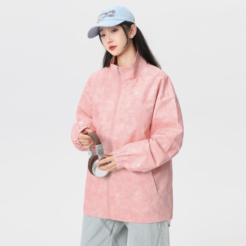 American Retro Leather Pattern Loose Casual Stand-up Collar Hip-hop Outdoor Sports Windproof Pilot Couple
