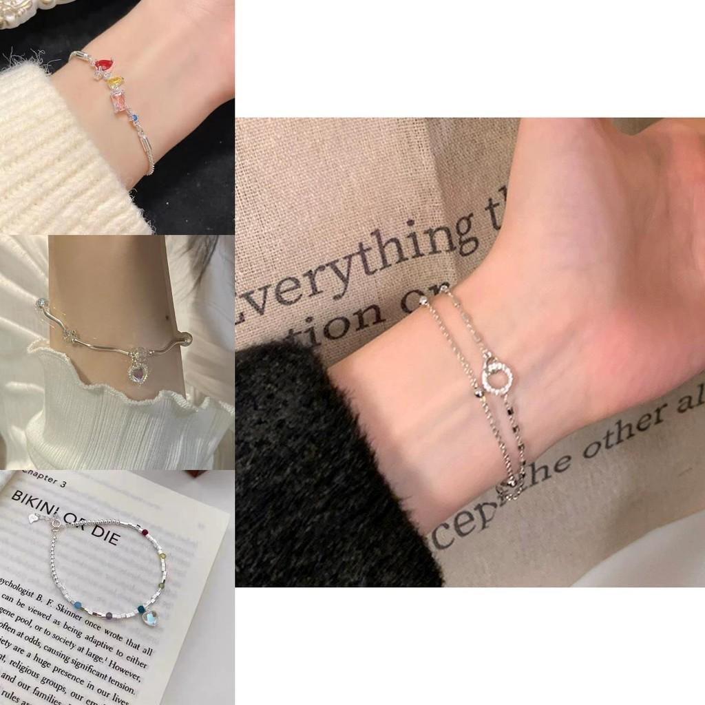 Starry Sophisticated Night Zirconia Bracelet For Women Elegant Copperplated Geometric Hand Jewelry