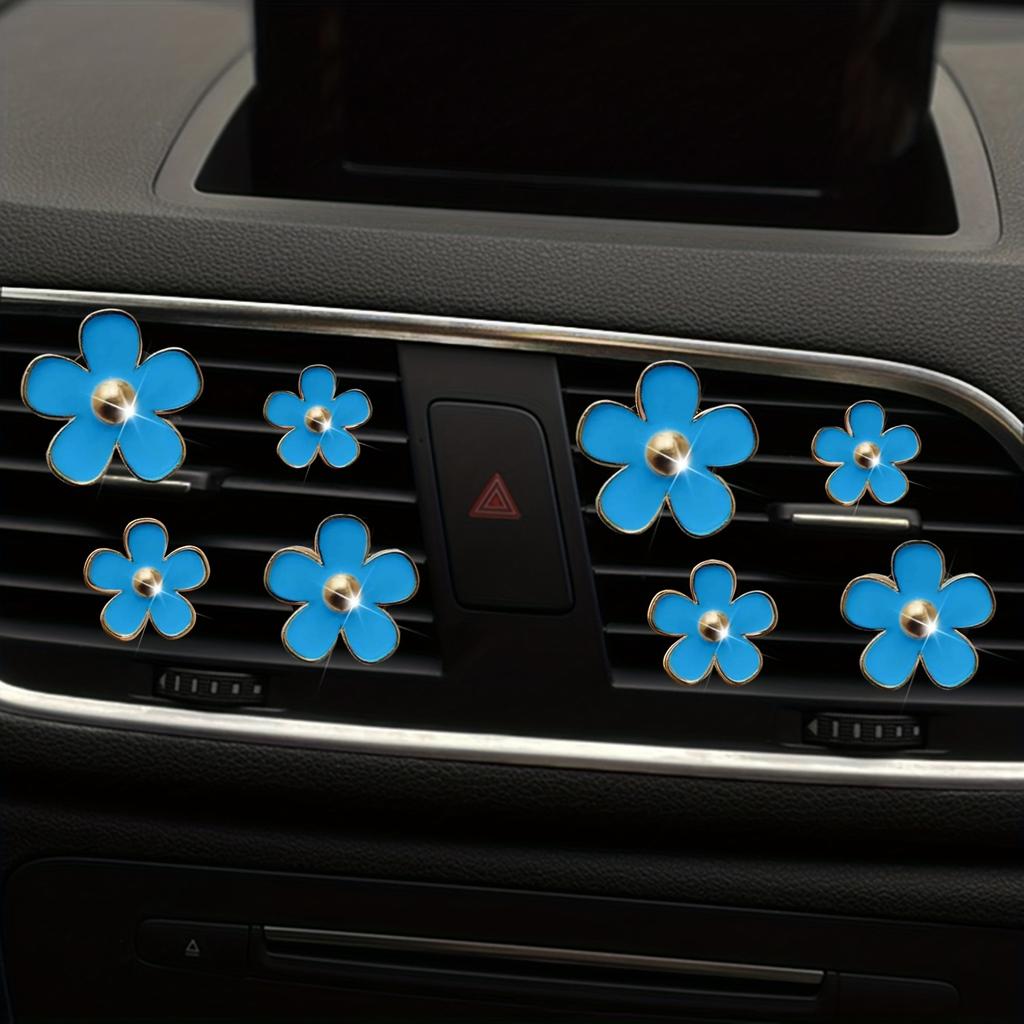 4-8pcs/set Small Car Air Outlet Perfume Decoration Clip Flower Daisy Design Car Interior Aromatherapy Fresheners Diffuser Access