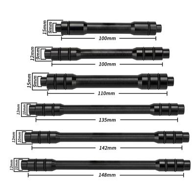 Adaptateur d'essieu de moyeu de vélo 12mm / 15mm à 9mm, en alliage d'aluminium 7075, adaptateur d'essieu de moyeu détachable rapide pour roue de vélo de route et vtt