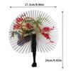 Foldable Paper Fan Retro Windmill Small Round Paper Color Decor Paper Fan Style Party Hand Gift 1Pc Random Fan Printed