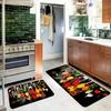 VIKAMA 1/2pc Modern Kitchen Carpet Set, Home Decor, Food Decoration Pattern, Suitable For Festival Decor, Soft And Absorbent
