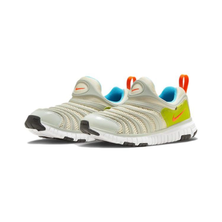 Nike Dynamo Free PS Comfortable Outdoor Shock Absorbing Low Top Kids Casual Shoes Kids sneaker Silver Green FN3690-180