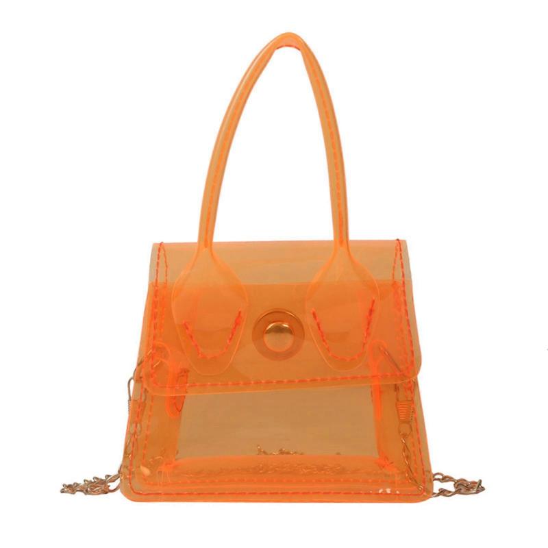 Luxury Crossbody Messenger Shoulder Bag Transparent Purse Suitable for Work Travel Workout Concert Casual Party Orange