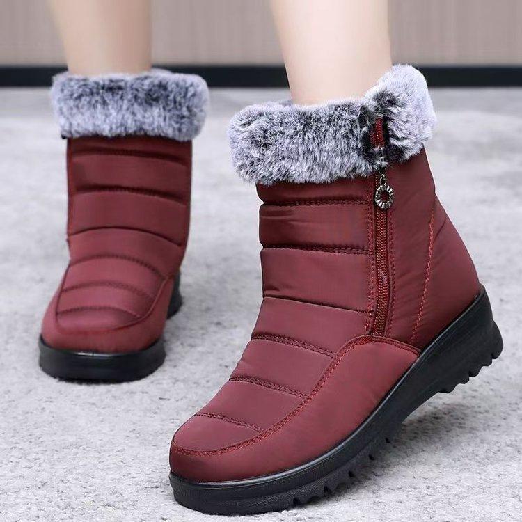 

Cotton boots keep warm for middle-aged and elderly 2025 winter new mother flat-bottomed snow boots lightweight thickened velvet non-slip cotton shoes 41 бордовый