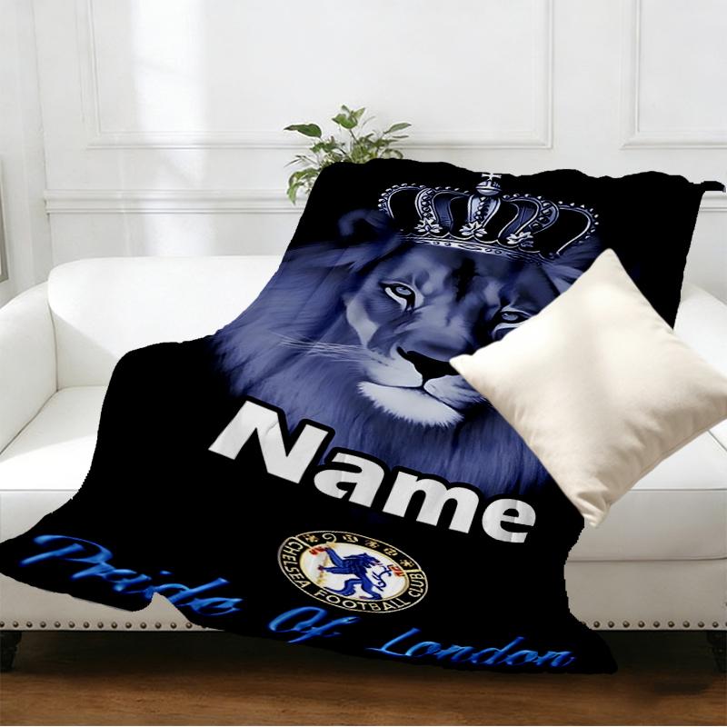 Custom Name Personalized football club F.C Print Blankets, Home Decor, Bedroom, Sofa, Camping, Couch, Gifts for Birthday Christmas