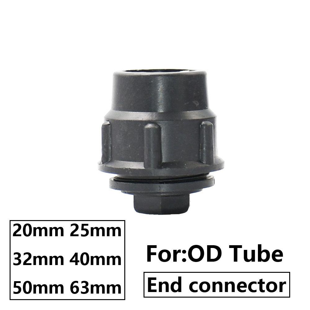 

Black 20/25/32/40/50/63mm Plastic PE Tube Connector Tap Tee Water Splitter Coupler Valve Irrigation Straight Elbow Plug Fitting 20mm
