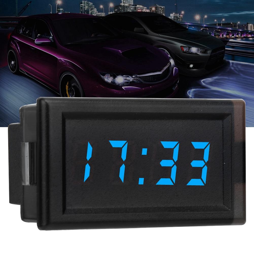  4.5-30V Waterproof Dustproof Car Auto Electronic Clock LED Digital Display (Red)