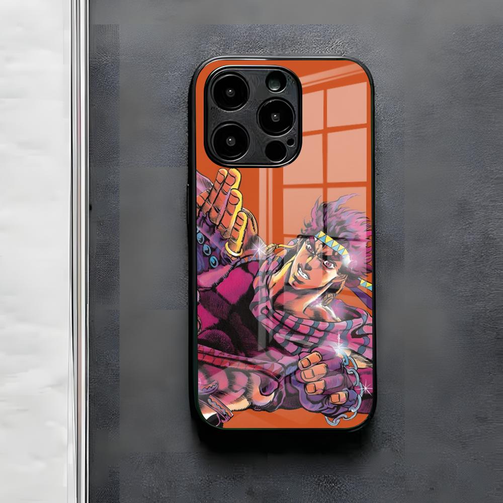 

JoJos Bizarre Adventure Phone Case For IPhone 17 Air 16 E Pro Max 15 14 13 Mini 12 Pro 11 Max Plus Black Glass Cover iPhone 13ProMax