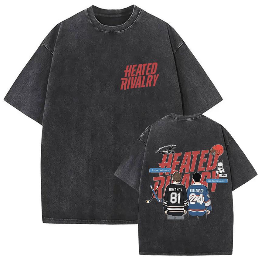 Heated Rivalry Ilya Rozanov 81 T Shirts Boston Hockey Vintage Washed Harajuku Oversized Tshirt Man Women 100 Cotton Tops Tees