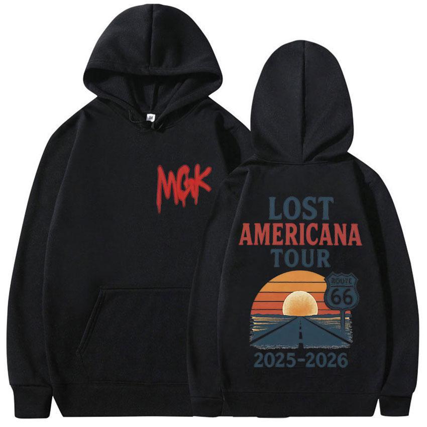 

MGK Lost Americana Tour 2025-2026 Merch Hoody Mens Women Vintage Oversized Sweatshirt Cozy High Quality Fleece Hoodie Streetwear 3XL