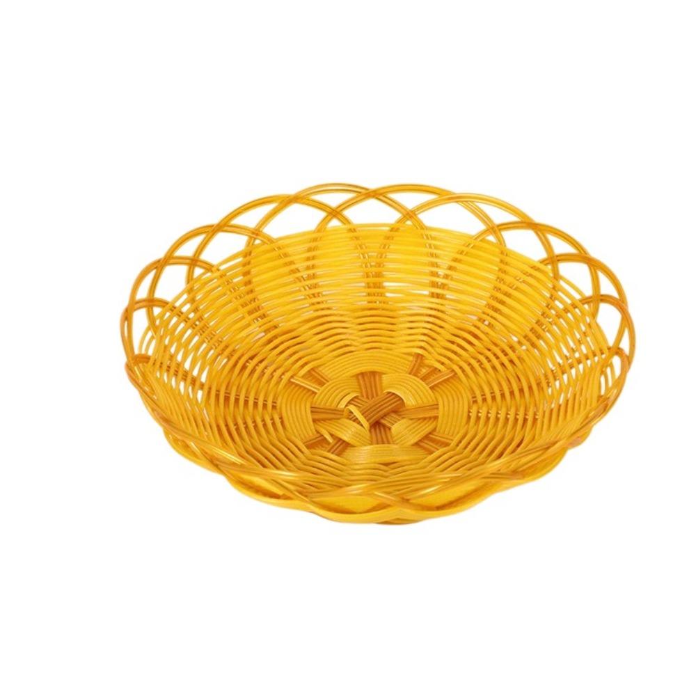 Plastic Food Plate Woven Fruit Tray New Bread Basket Breakfast Cake Snack