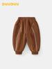 DUUDUU Fleece-Lined Kids' Training Pants: 2025 Korean Style, Autumn/Winter Sportswear for Boys