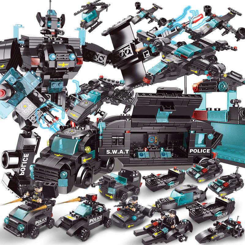 Lele Brothers 8577: Compatible Building Block Puzzle Car & Robot Toy for Kids