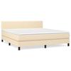 Maison Exclusive - Sommier à lattes de lit avec matelas Crème 180x200 cm Tissu
