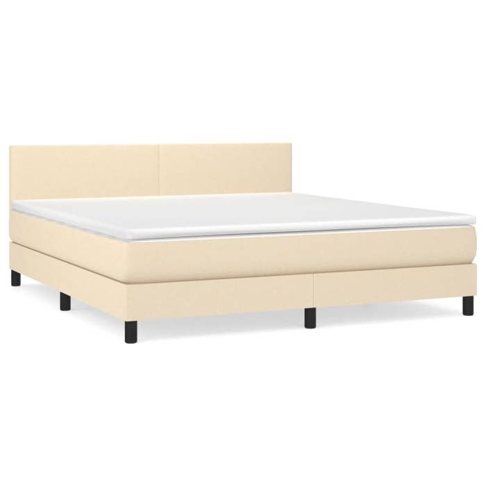 Maison Exclusive - Sommier à lattes de lit avec matelas Crème 180x200 cm Tissu