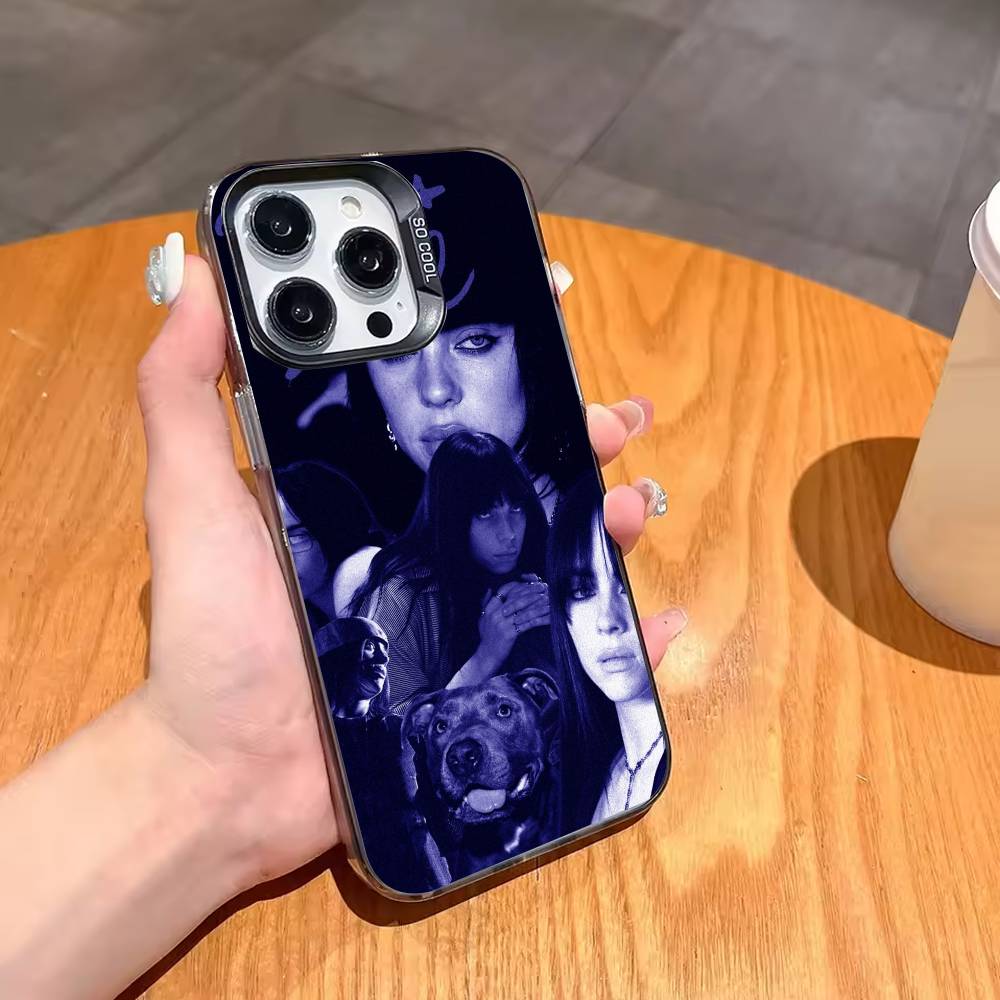 Lovely B-Billie Eilish Singer Phone Case For iPhone17,16,15,14,13,12,11,Pro,MAX White Matte Shockproof Cover