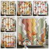 Retro Boho Shower Curtain - Vibrant 70S Floral & Mushroom Designs For Cozy Bathroom Dcor, Waterproof, Easy Care & Groovy Vibes