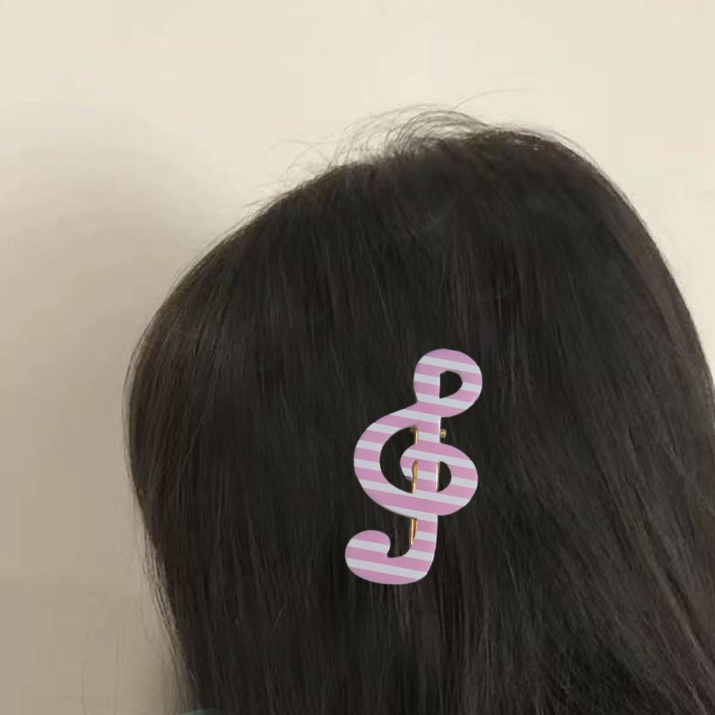 Pinzas Musicales para el Cabello de Rayas y Estrellas de Moda Pasador Ligero Accesorio para el Cabello de Resina para Oficina Escuela Citas Evento