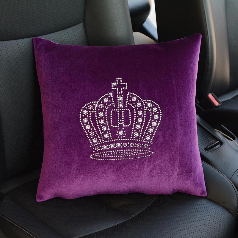 Diamond Car Headrest Pillow and Waist Cushion Set with Neck Pillow - Car Interior Comfort Kit