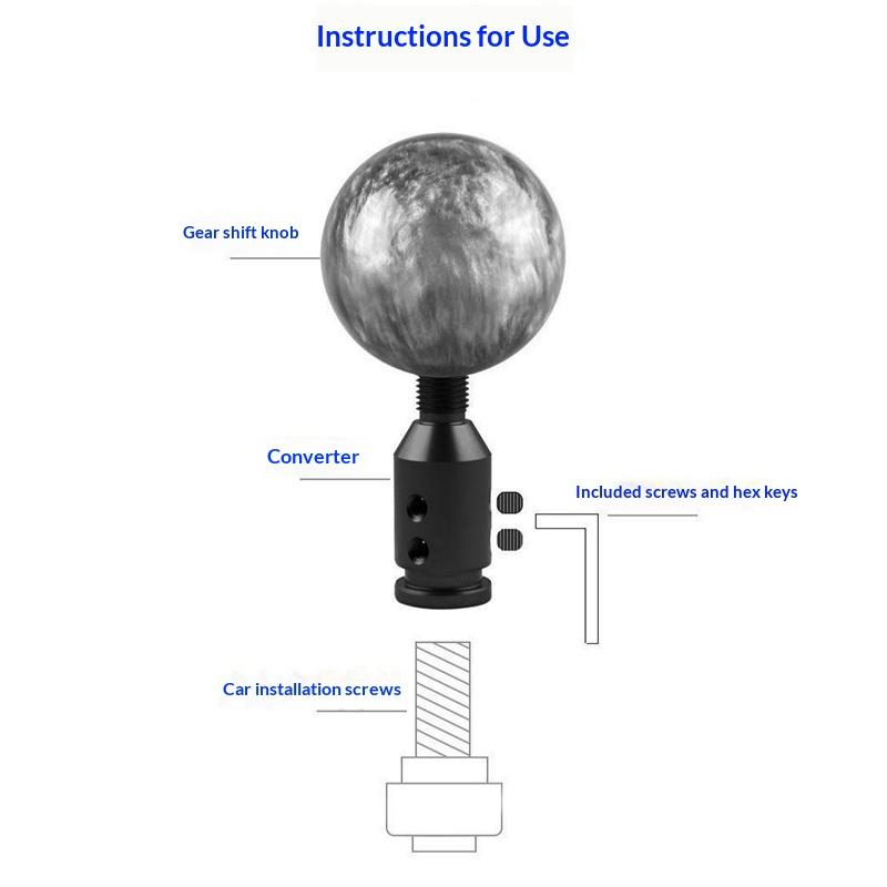 Universal Car Auto Aluminum Gear Shift Knob Adapter For Non Threaded Shifters