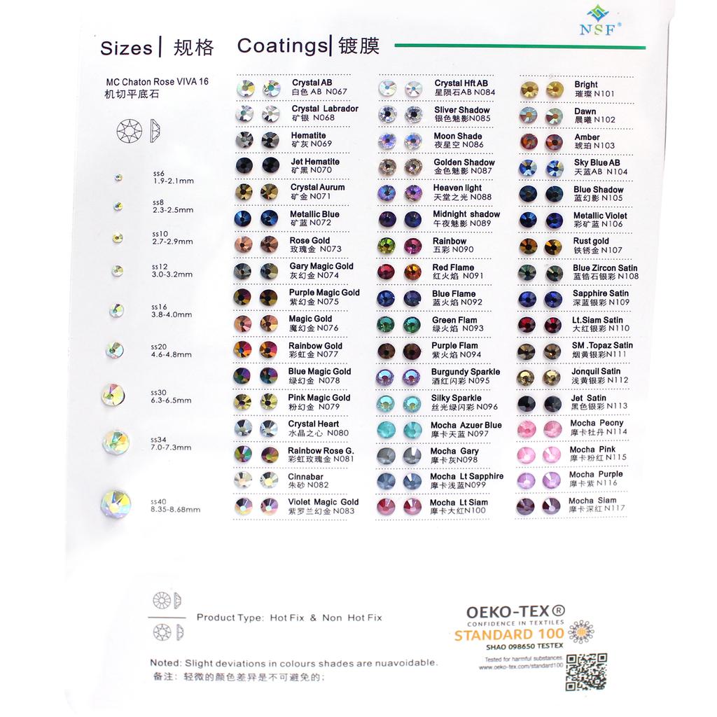 Glass 16 Cut Blue Flame Color Hot Fix Flat Back Rhinestones High Quality Eco-Friendly for Nail Art Bags Garment Shoes