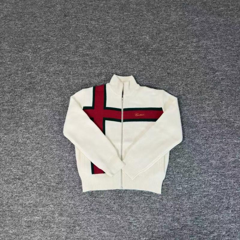Mens Streetwear Knit Cardigan With Embroidered