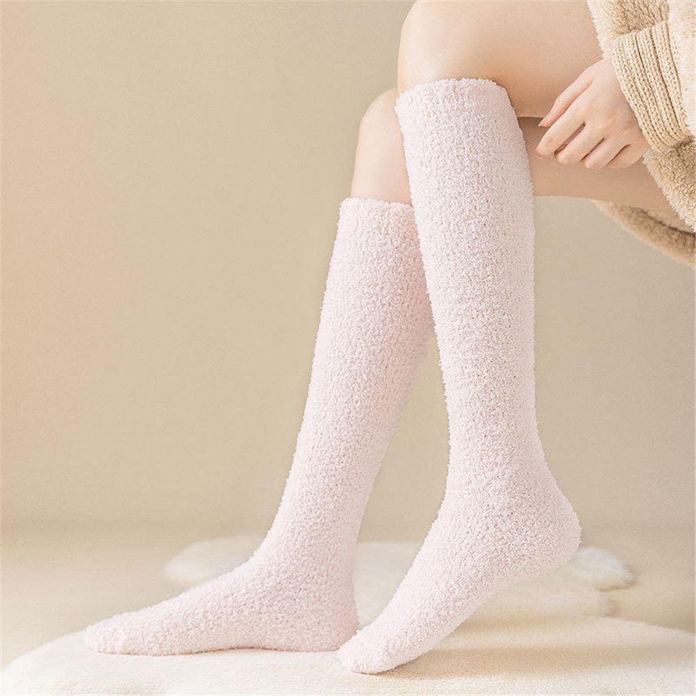 Gift Pure Color Soft Thick Winter Warm Bed Floor Coral Velvet Socks Sleep Socks Fluffy Cosy