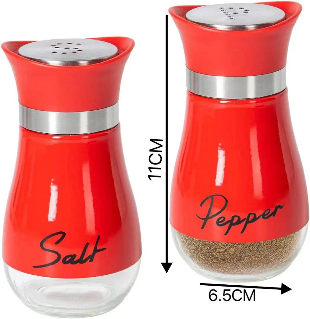 2 Practical Reusable Seasoning Containers Salt and Pepper Bottle Set Sealed and Moisture-proof for Home and Commercial Kitchens