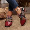 Women Bohemian Ankle Boots Lace Up Round Toe Designer Shoes Women Autumn Winter Women Comfortable Short Boots Zapatos De Mujer