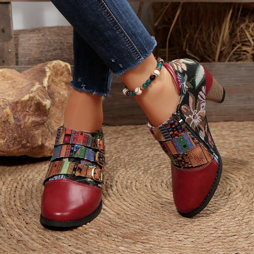 Women Bohemian Ankle Boots Lace Up Round Toe Designer Shoes Women Autumn Winter Women Comfortable Short Boots Zapatos De Mujer