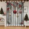 Single Panel Christmas Snowflake Ball Decorative Curtain Home Living Room Bedroom Office Party Daily Decoration Light Blocking For Area Polyester