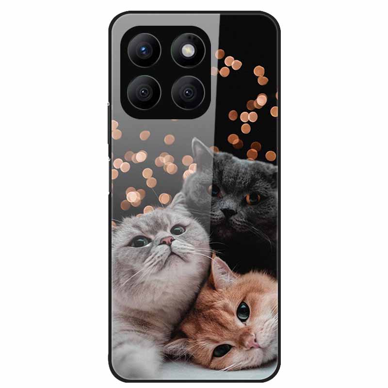 For Honor X8C Case Tempered Glass Hard PC Back Shell for Honor X8C 4G Phone Cases Bumper Covers for HonorX8C X 8C Fashion Shells