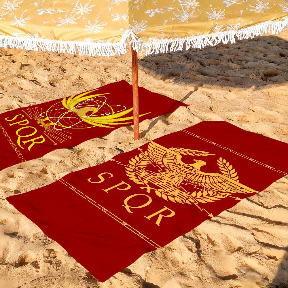 Asciugamano Logo SPQR Romano Asciugamani Per Spiagge Studi di Yoga Palestre Terme Piscine E Picnic