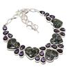 Natural Leopard Skin African Amethyst Necklace 18" Adjustable Chain Gift PT 4126