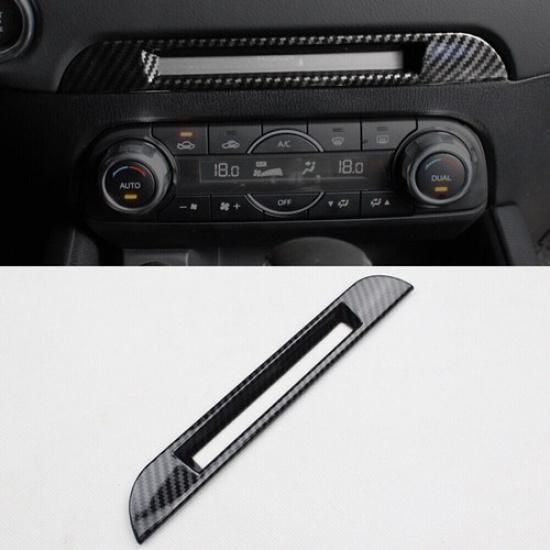 Carbon Fiber Look Center Console Seat Heater Cover Trim For Mazda CX-5 2017-2023