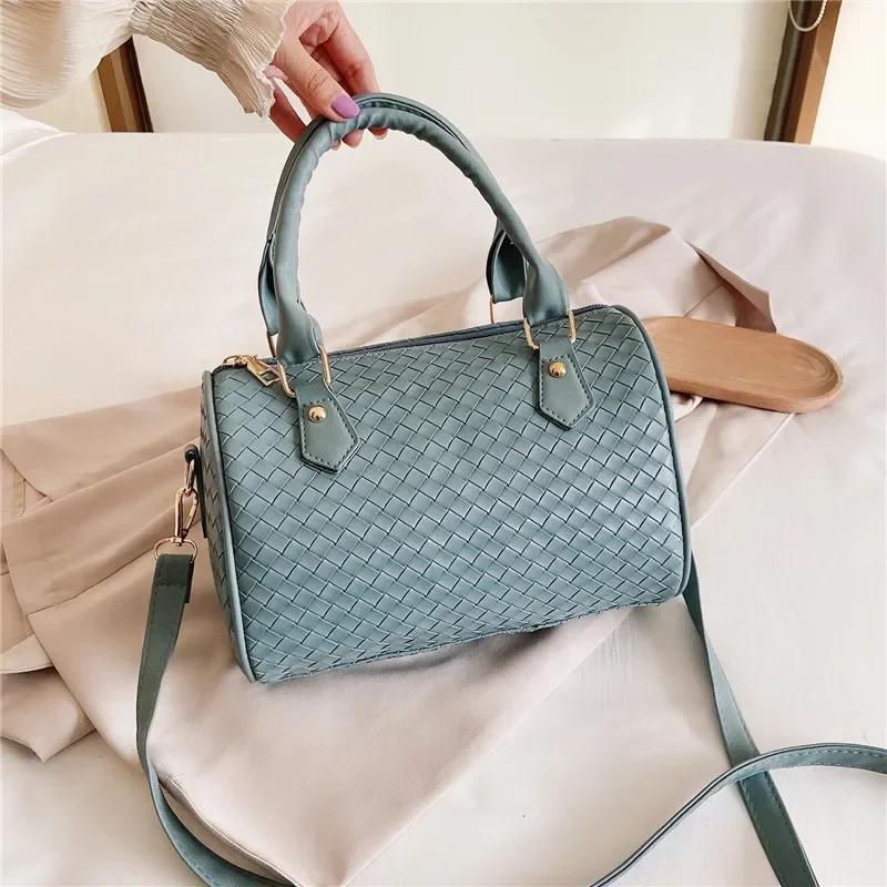 

Бостонская женская сумка-подушка, повседневная и универсальная сумка через плечо, мягкая кожаная сумка на плечо, роскошная сумка, новая