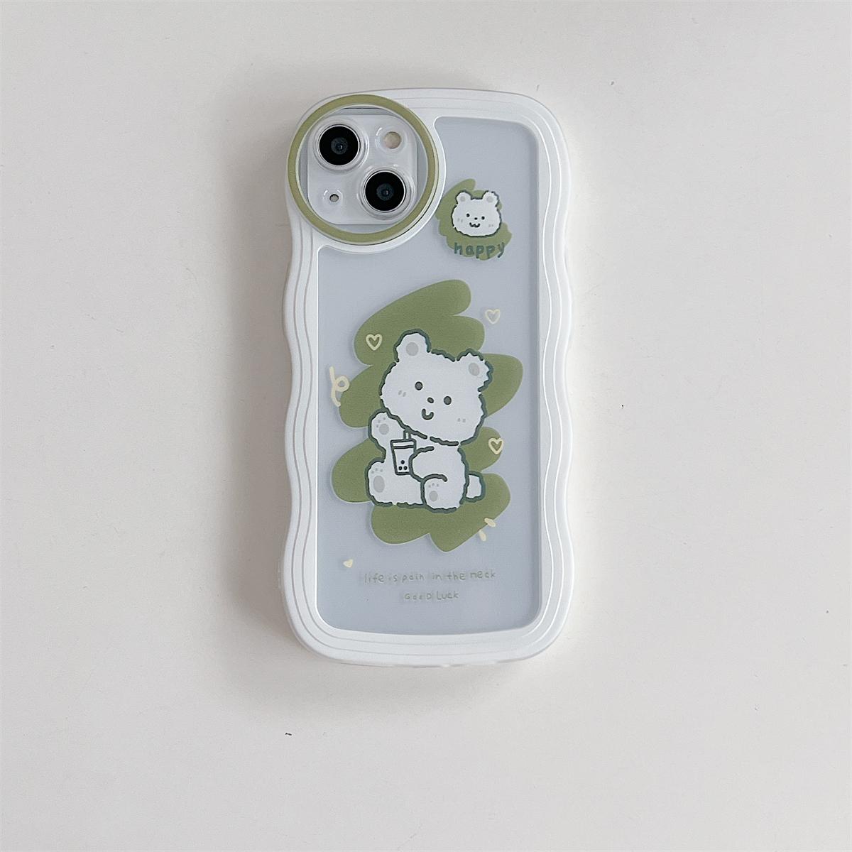 

Кролик пьет чай с молоком Бурый медведь пьет чай с молоком Узор Мягкий корпус из ТПУ Модный чехол для телефона для iPhone Samsung Vivo Xiaomi Oppo Realme 9 Pro+ зелёный