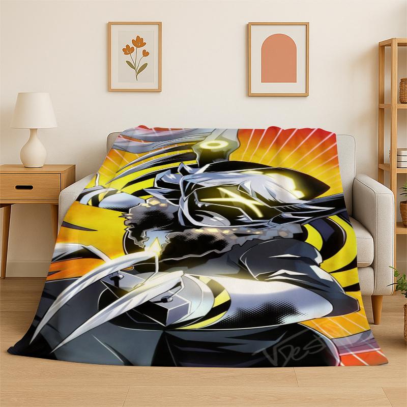 Cartoon Murder Drones Uzi V Robot Flannel Blanket Soft Warm Throw Blanket for Bedroom Living Room Bed Travel Camping Picnic 75x90cm
