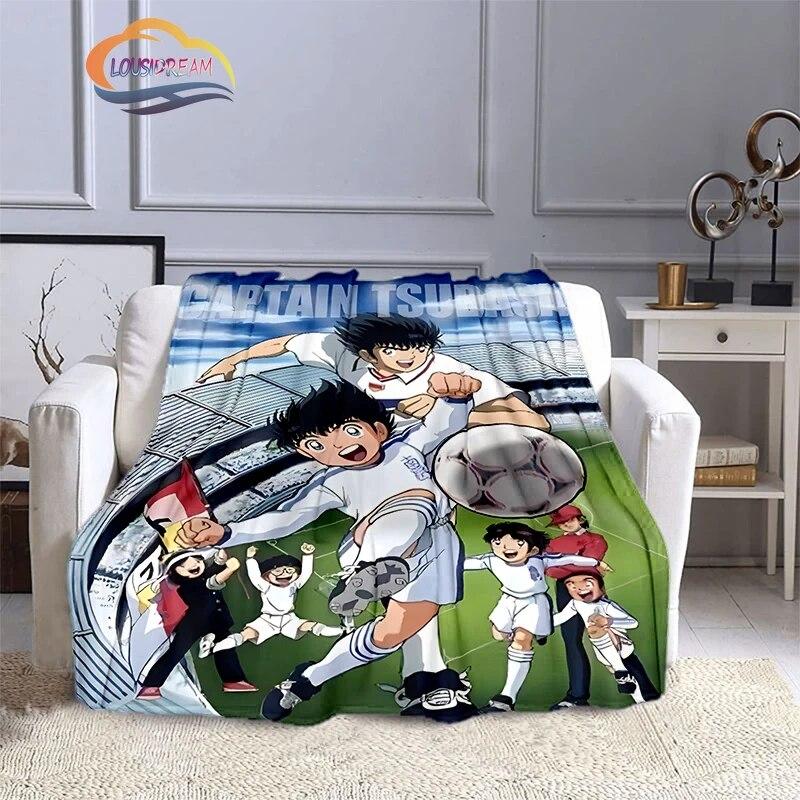 Captain Tsubasa Cartoon Blanket  Football Kicers Series Flannel Wool Air Conditioner  Warm Sofa Cover  Nap