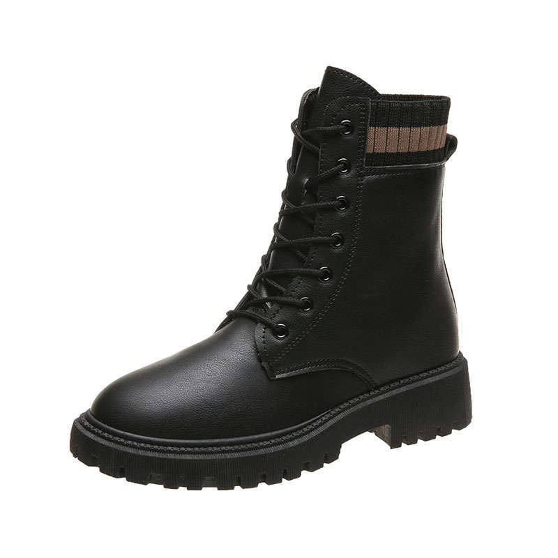 Snow Boots Women's New Fashion Cotton Shoes British Style Martin Short Boots Autumn and Winter Thickened Velvet Women's Shoes