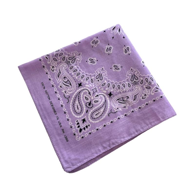 Square Cotton Cashew Flower Print Bandana Unisex Head Wrap Decorative Head Scarf For HipHop Dancing and Street Wear