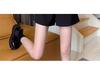 Unisex Black A-line Wide Leg Shorts - 2024 Spring/Summer High Waist Slimming, Petite, Loose Casual Fit