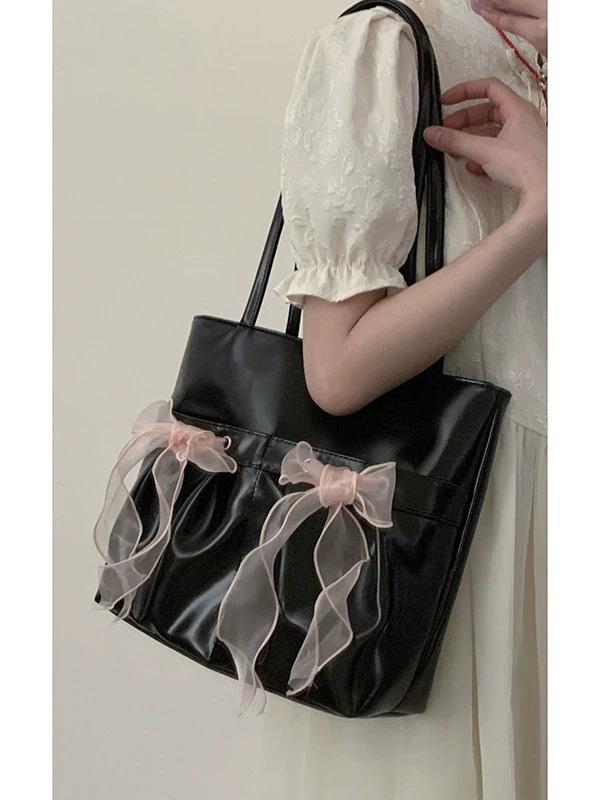 Bow Large Capacity Shoulder Bag Women's New Fashion Tote Bag Underarm Bag