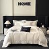 Beige Egyptian Cotton Bedding Set Luxury Hotel Style Embroidery Duvet Cover Set Flat/Fitted Bed Sheet Pillowcases Home Textiles