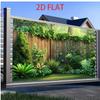 Tapiz Realista de Valla de Jardín, Fondo con Estampado 3D de Hiedra Verde y Plantas Tropicales para Patio y Balcón